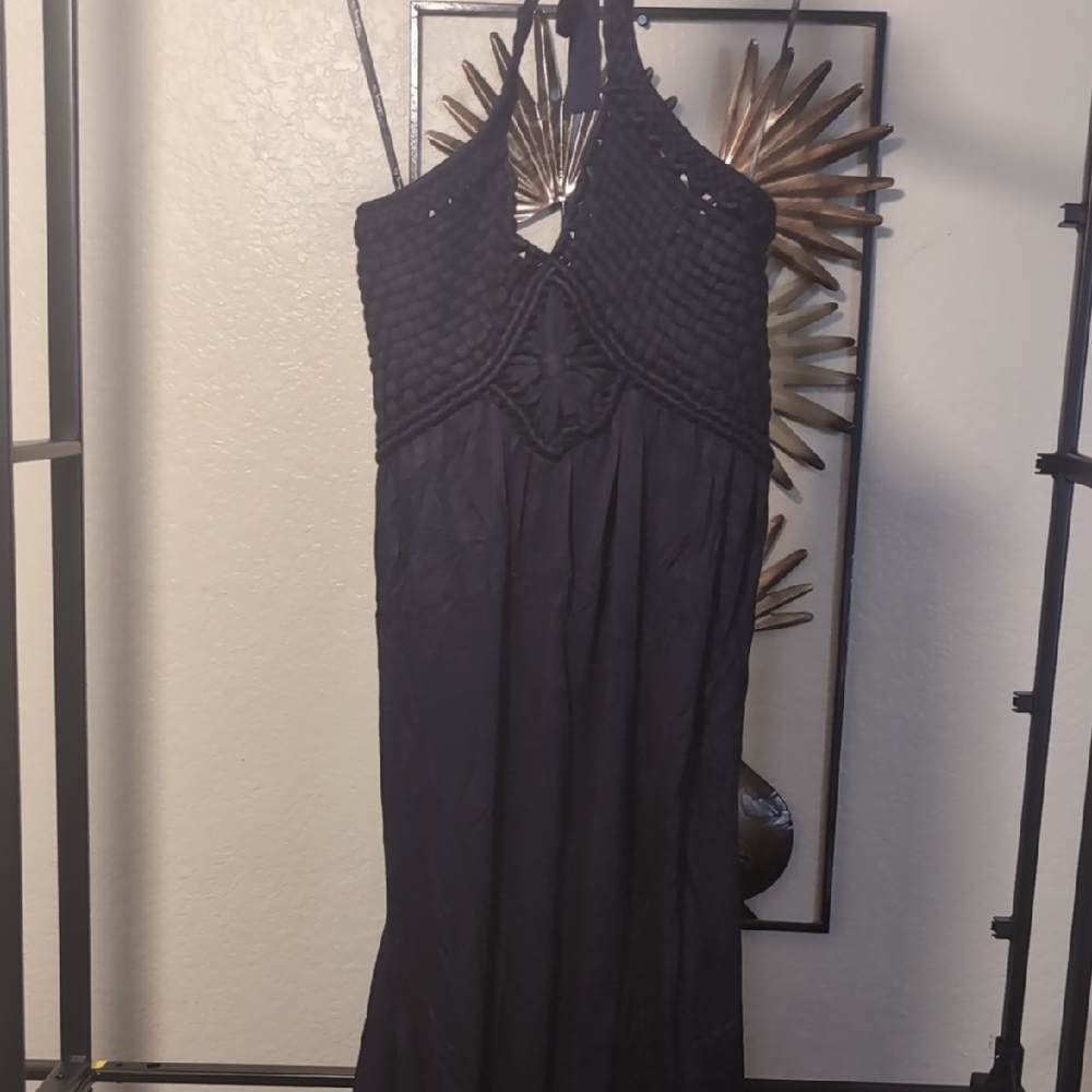 Elegant Black Halter Dress